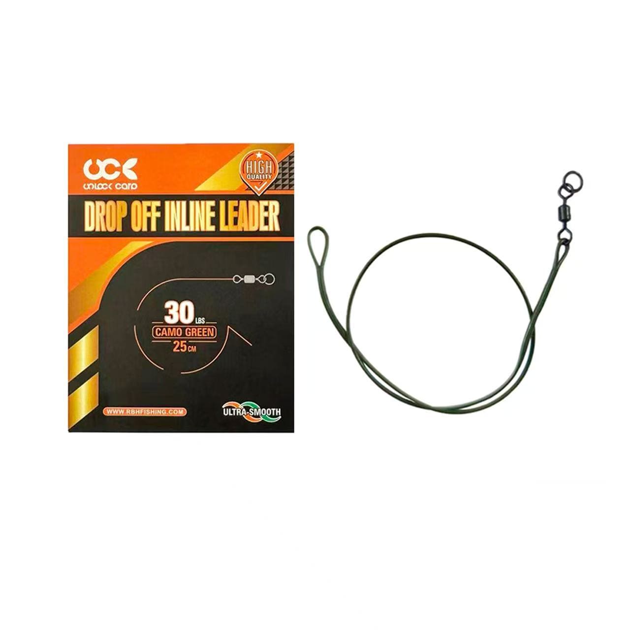 "Solid Bag" Drop-Off Inline Leader (25cm / 30lb) - Short Stem