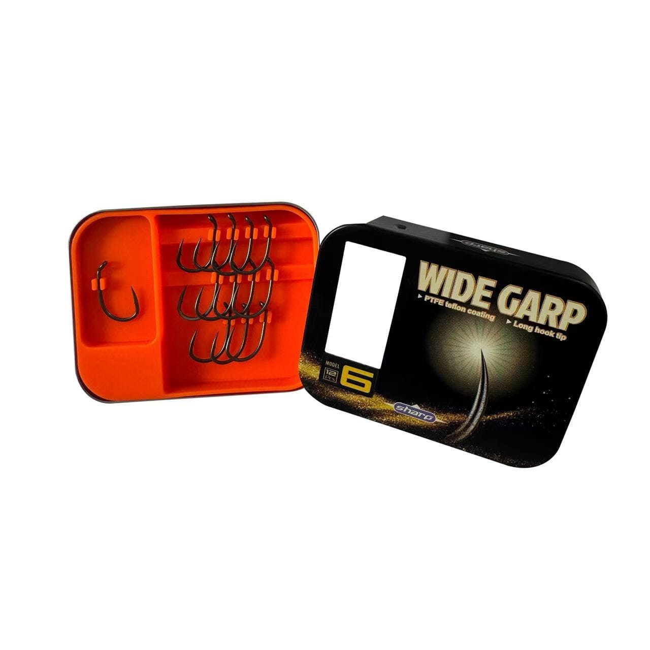 "Wide Gape" PTFE Coated Hooks (12 Pack Metal Tin)