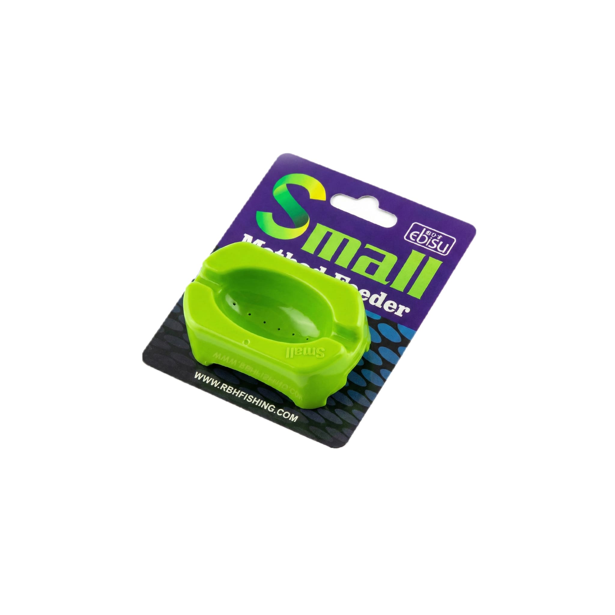 Ebisu small method feeder mould in green, featuring a quick release push-button for perfect bait presentation.