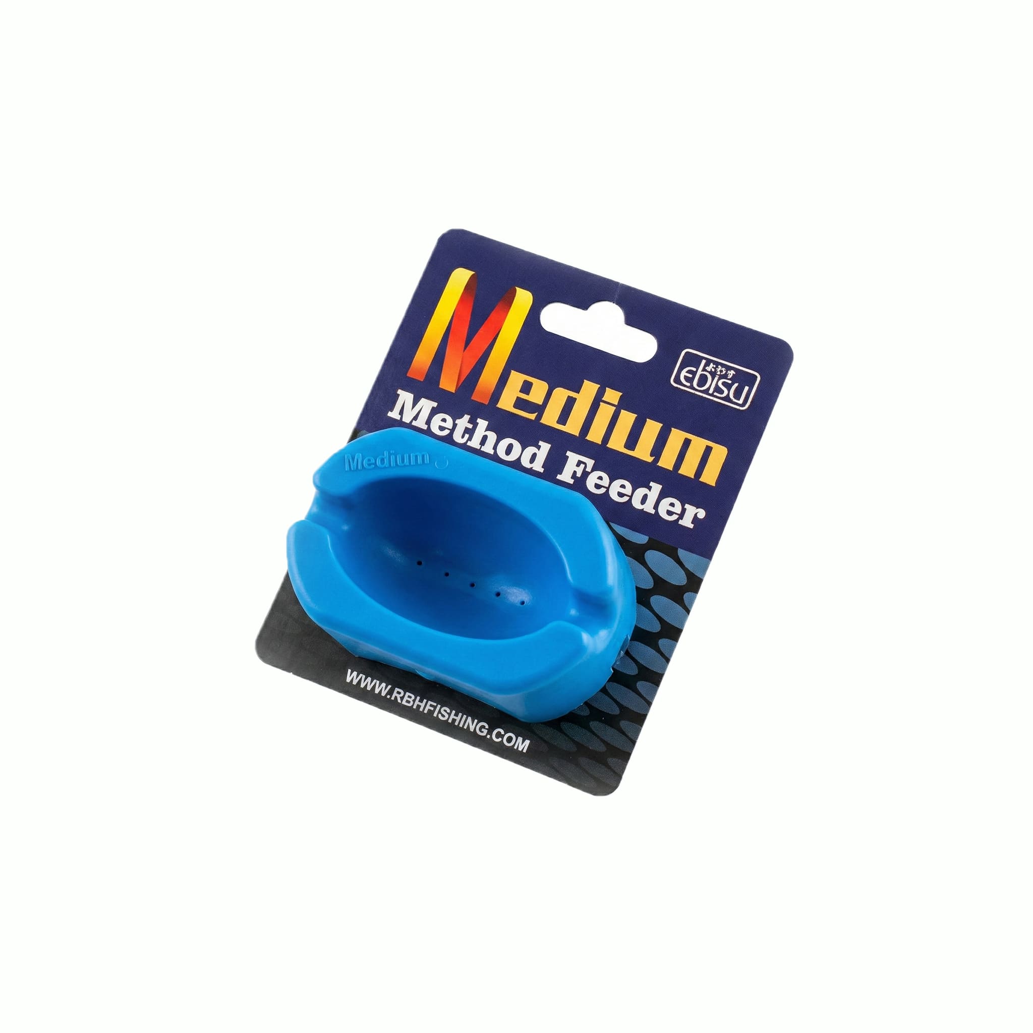 Ebisu medium size method feeder mould in blue, designed with non-stick surface for loading groundbait and pellets.