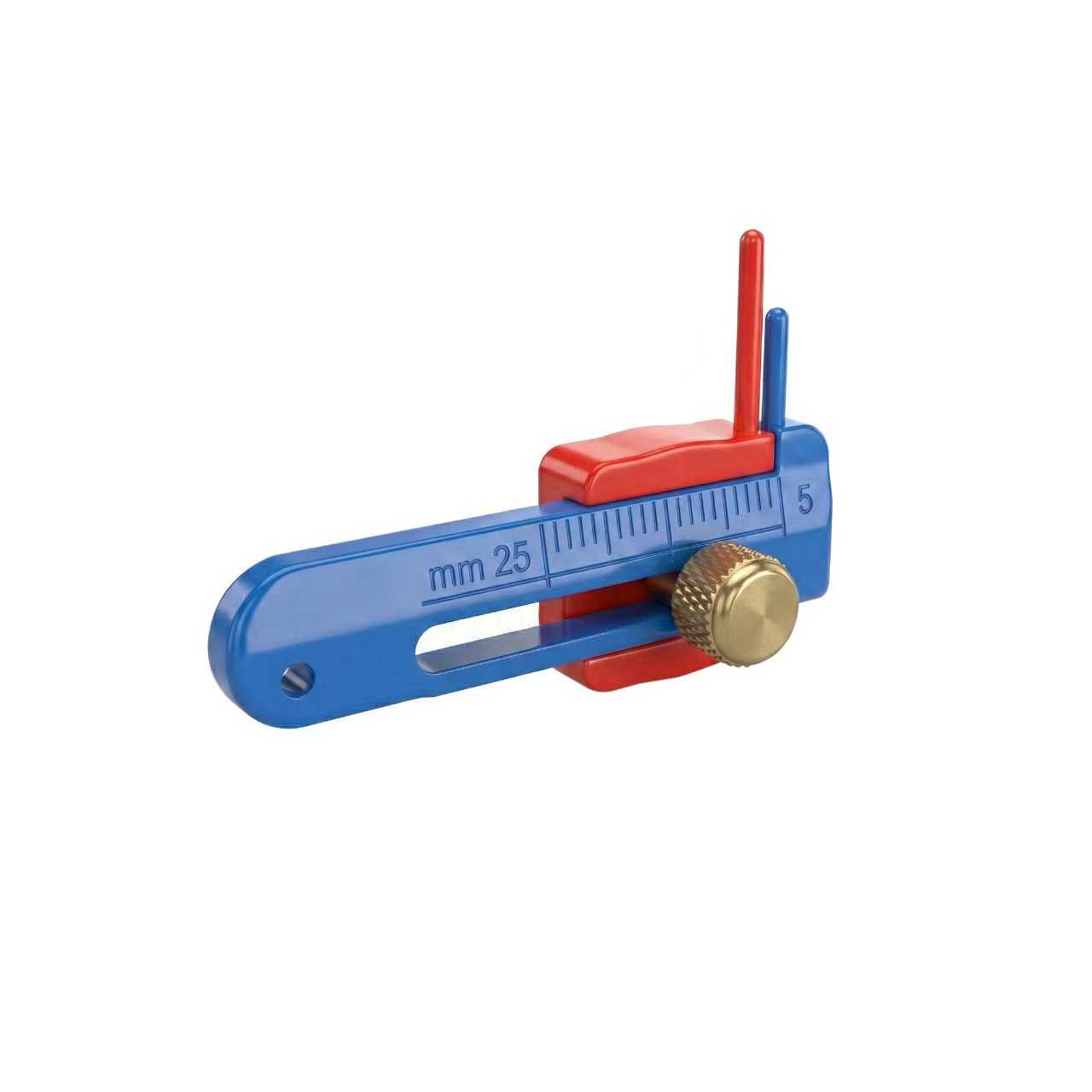Precision Hair Rig Gauge measuring tool with brass locking screw for setting exact hair lengths 10mm-40mm.