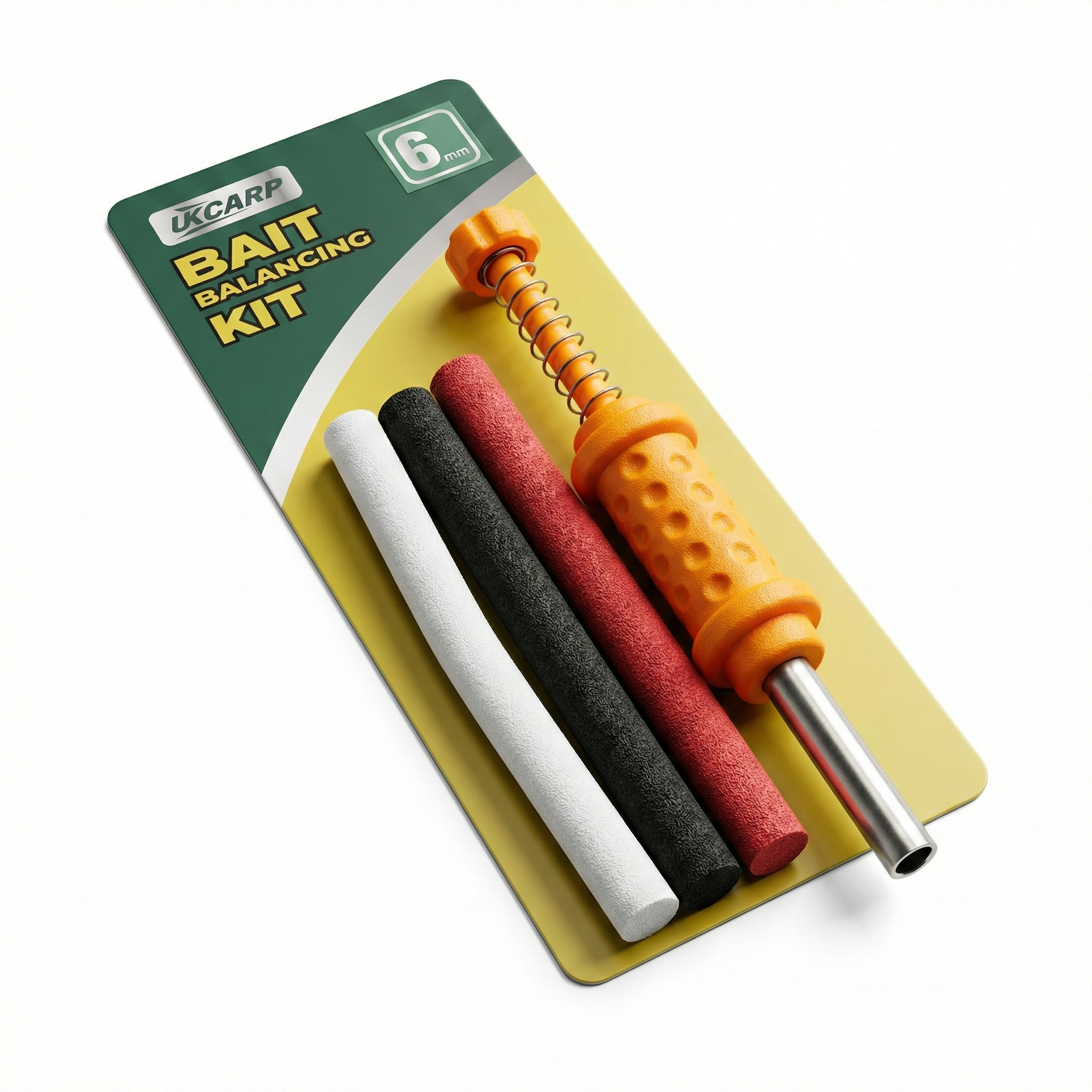 UKCARP Bait Balancing Kit 6mm with bait drill and high buoyancy foam sticks for creating balanced tiger nuts.