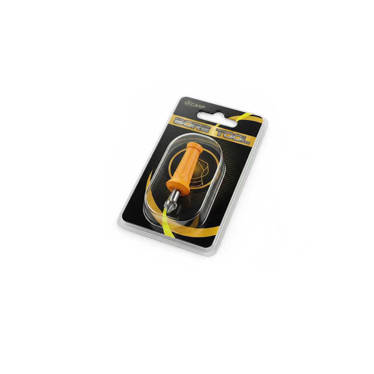 UKCARP Bait Drill Bore Tool with ergonomic high-vis orange handle for drilling hard boilies and tiger nuts